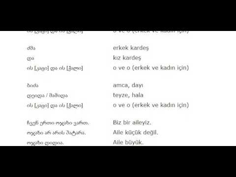 თურქულის გაკვეთილი 2 (ოჯახი)/Turkish Lesson 2 /Турецкий язык Урок 2
